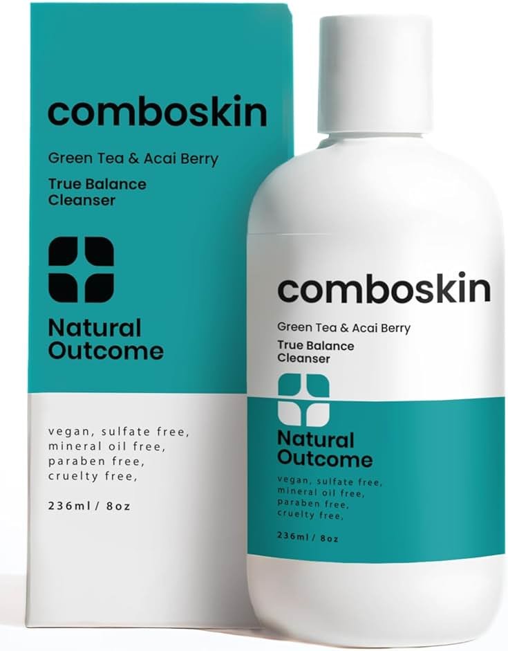 natural outcome Combination Skin True Balance Facial Cleanser Green Tea & Acai Berry | Face Wash and Cleansing Gel for Men & Women | Cruelty Free | 8 oz - Product Image
