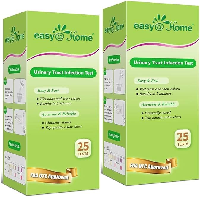 Easy@Home 50ct UTI Infection Test Strips, at Home UTI Urinalysis Testing Strips for Women Urinary Tract Bladder Health, Highly Accurate Urine Testing (UTI-50Pcs) - Product Image