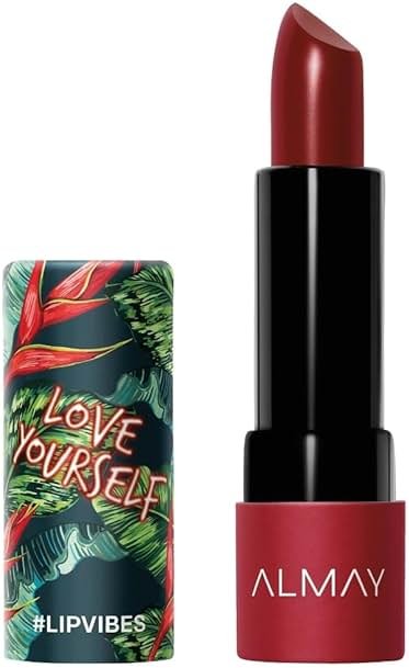 Almay Lip Vibes Lipstick with Vitamin E Oil & Shea Butter, Matte Cream Finish, Hypoallergenic, Love Yourself, 0.14 Oz - Product Image