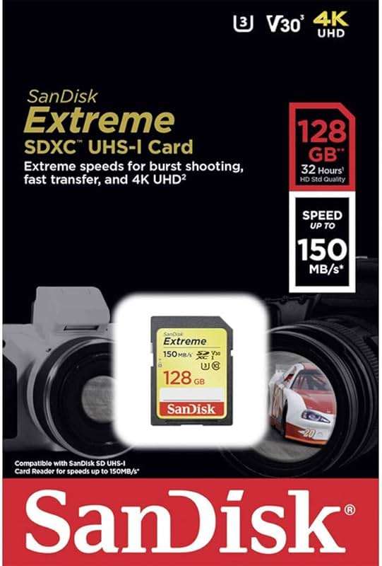 SANDISK 128GB Extreme SDXC UHS-I Memory Card - 150MB/s, C10, U3, V30, 4K UHD, SD Card - SDSDXV5-128G-GNCIN - Image 3
