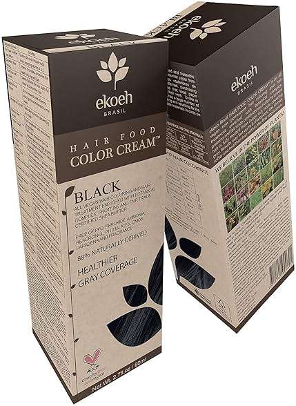 Hair Color EKOEH BRASIL Cream Black, PPD FREE, VEGAN 2.7fl.oz - Image 1