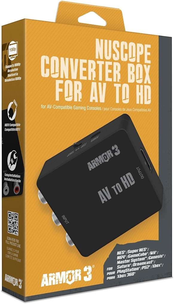 Armor3 - Nuscope 3-in-1 AV to HD (1080) Converter box - Universal (Not machine specific) - Black - Image 2