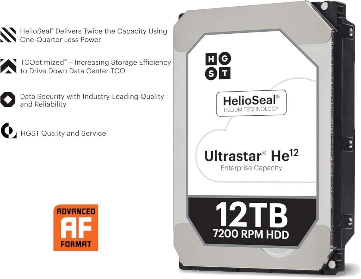 HGST Ultrastar He12 | HUH721212ALE601 | 0F27454 | 12TB 7200 RPM 256MB SATA 6.0Gb/s 3.5" Cache | 512E | BitLocker Hard Drive Encryption | Power Disable Function | - Image 4