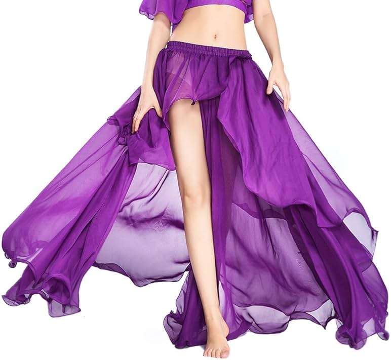 ROYAL SMEELA Chiffon Fairy Belly Dance Skirt Large Swing Skirts Women Belly Dancing Practice Clothing One Size, 11 Colors - Image 4
