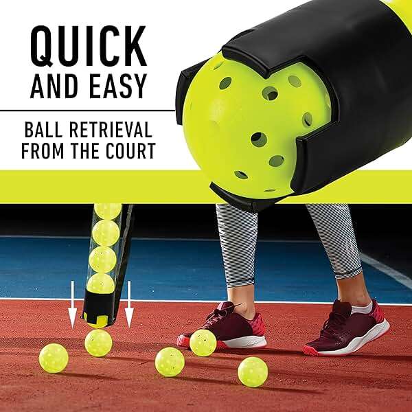 Franklin Sports Pickleball, Tennis + Padel Ball Hopper Tubes - (15) Tennis/Padel Ball + (13) Pickleball Picker Upper Tubes - Quick Pickup + Storage - Balls Not Included - Image 3