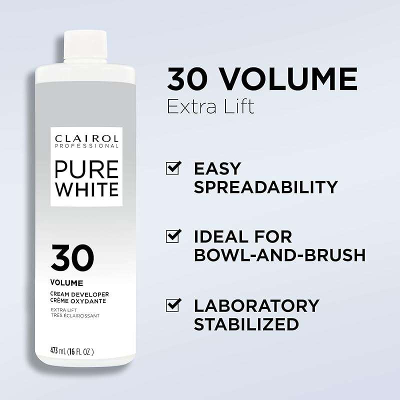 Clairol Professional Pure White 30 Volume Hair Developers for Lightening & Gray Coverage - Image 4