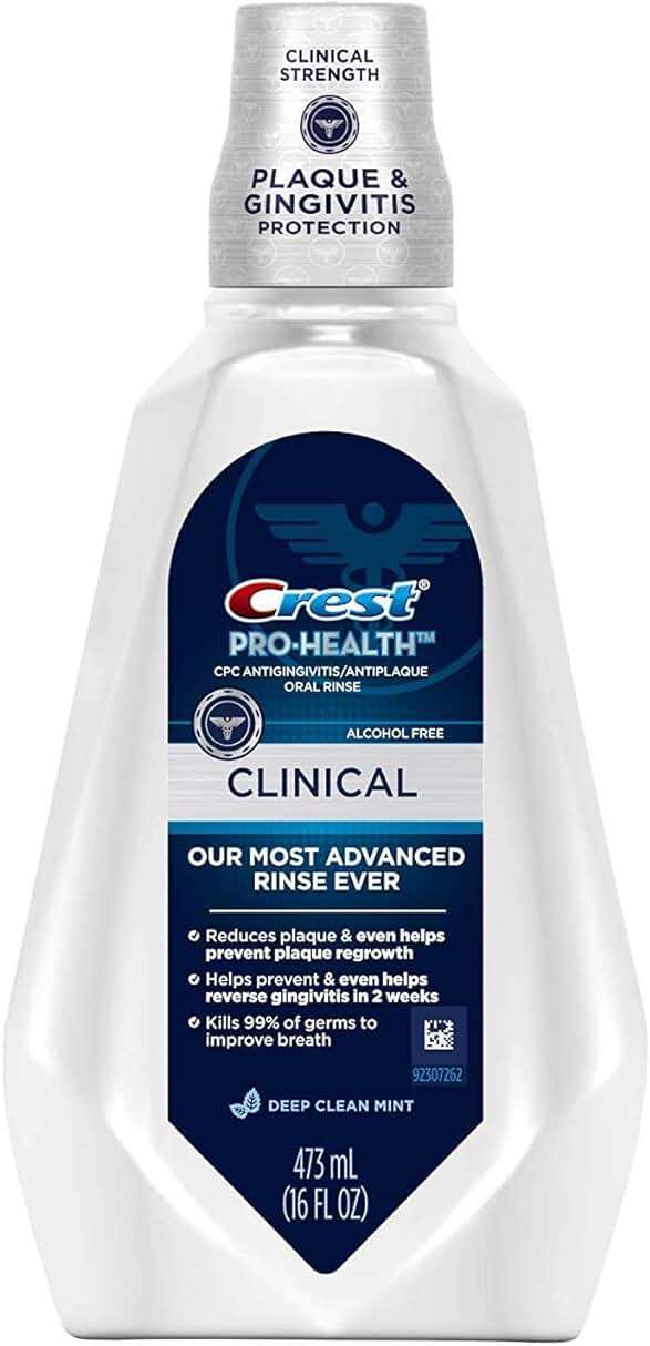 Crest Pro-Health Clinical Mouthwash with CPC, Alcohol Free, Gingivitis Treatment, Deep Clean Mint, 473 Ml (16 fl oz), 4 Count - Image 2