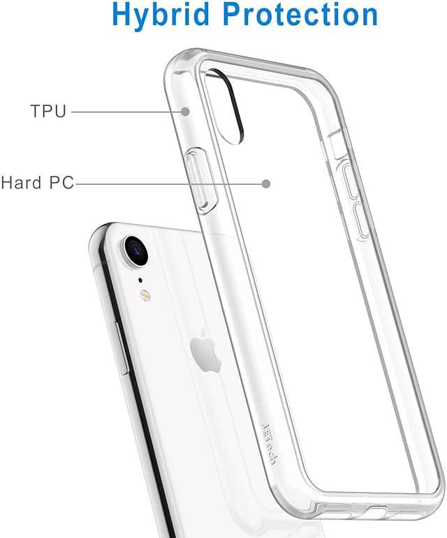 JETech Case for iPhone XR 6.1-Inch, Non-Yellowing Shockproof Phone Bumper Cover, Anti-Scratch Clear Back (Clear) - Image 6