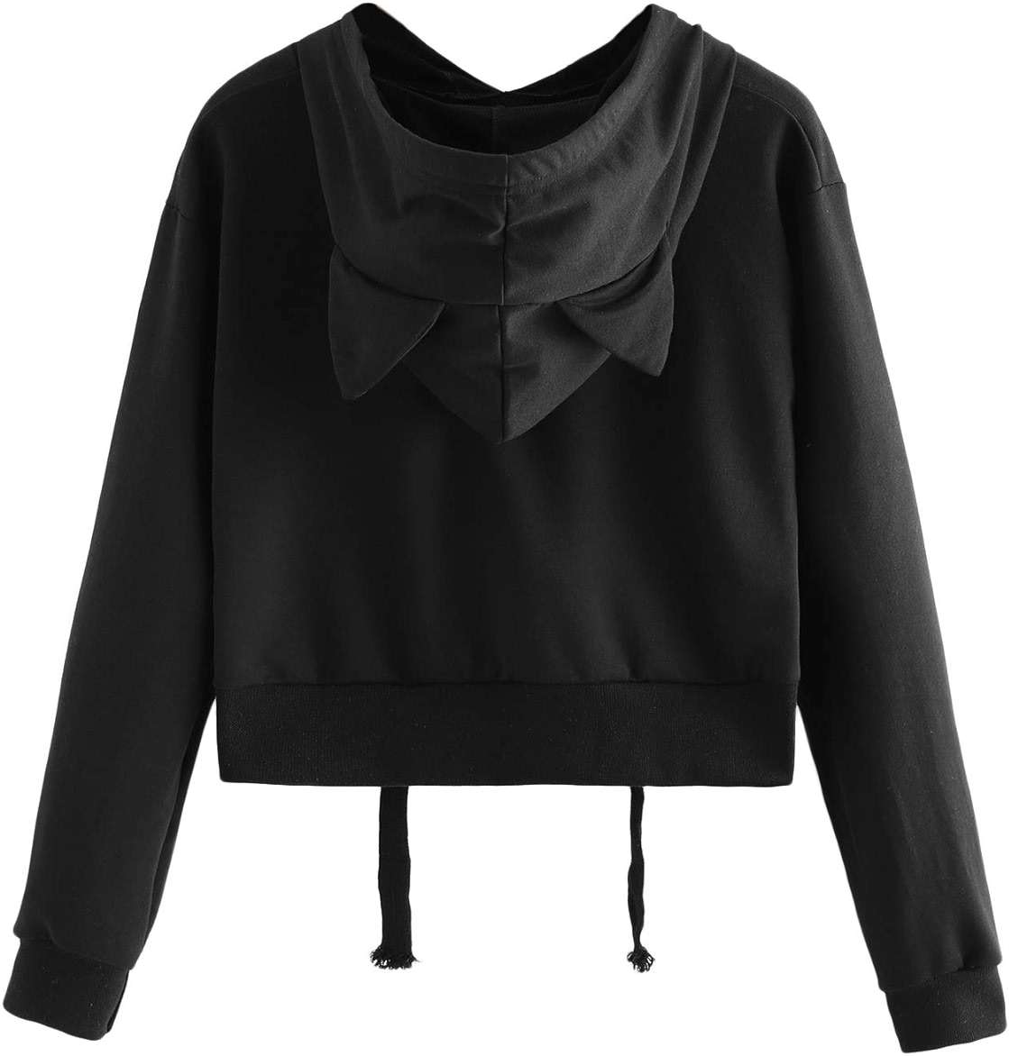 SweatyRocks Women's Long Sleeve Hoodie Crop Top Cat Print Sweatshirt - Image 4