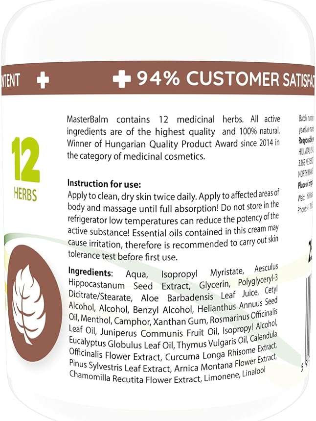 HillVital Herbal Joint Care Balm – Soothing Arnica & Turmeric Blend for Muscles & Joints – Lightweight Herbal Cooling Gel with Mint & Rosemary – Fast-Absorbing Natural Topical Cream - Image 3