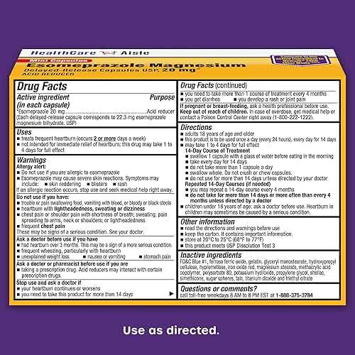 HealthCareAisle Esomeprazole Magnesium 20 mg - 42 Delayed-Release Mini Capsules - Acid Reducer, Treats Frequent Heartburn - Image 5