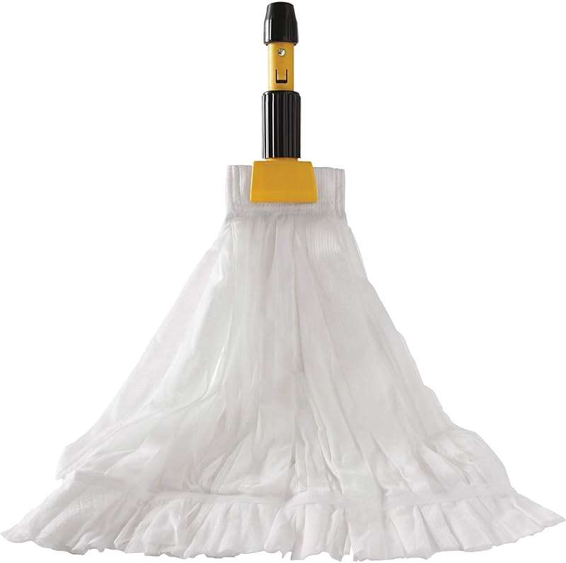 Rubbermaid Commercial Medium Disposable Mop, 5 Inch Headband, Janitorial Cleaning Supplies and Equipment for Mopping/Cleaning - Image 1