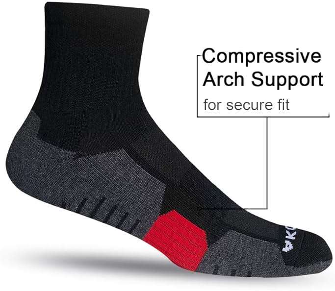 AKOENY Men's Athletic Cushion Running Quarter Socks (6 Pairs) - Image 3