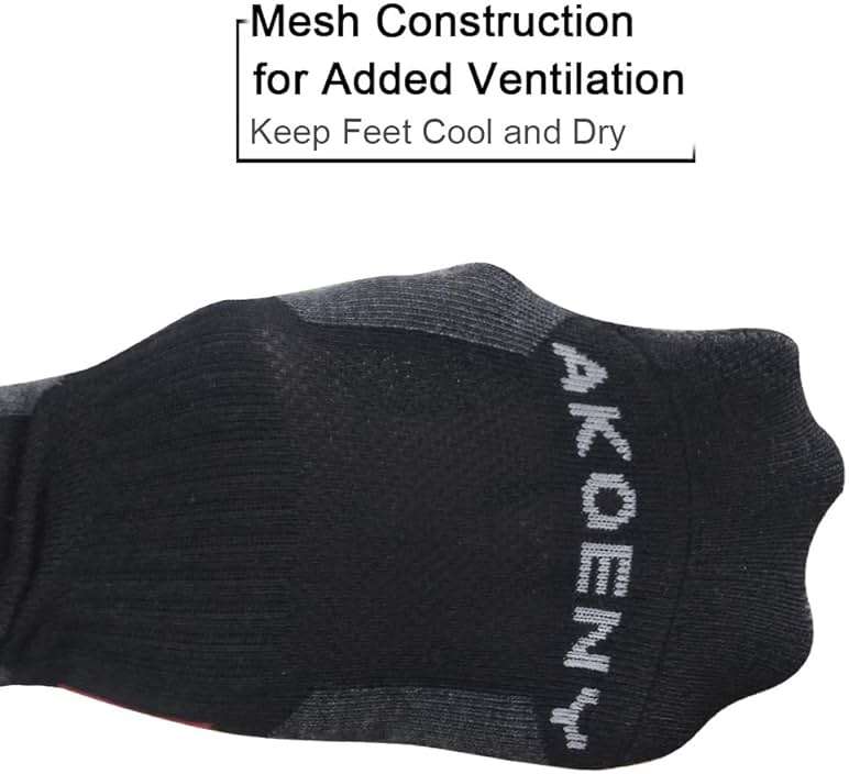 AKOENY Men's Athletic Cushion Running Quarter Socks (6 Pairs) - Image 5