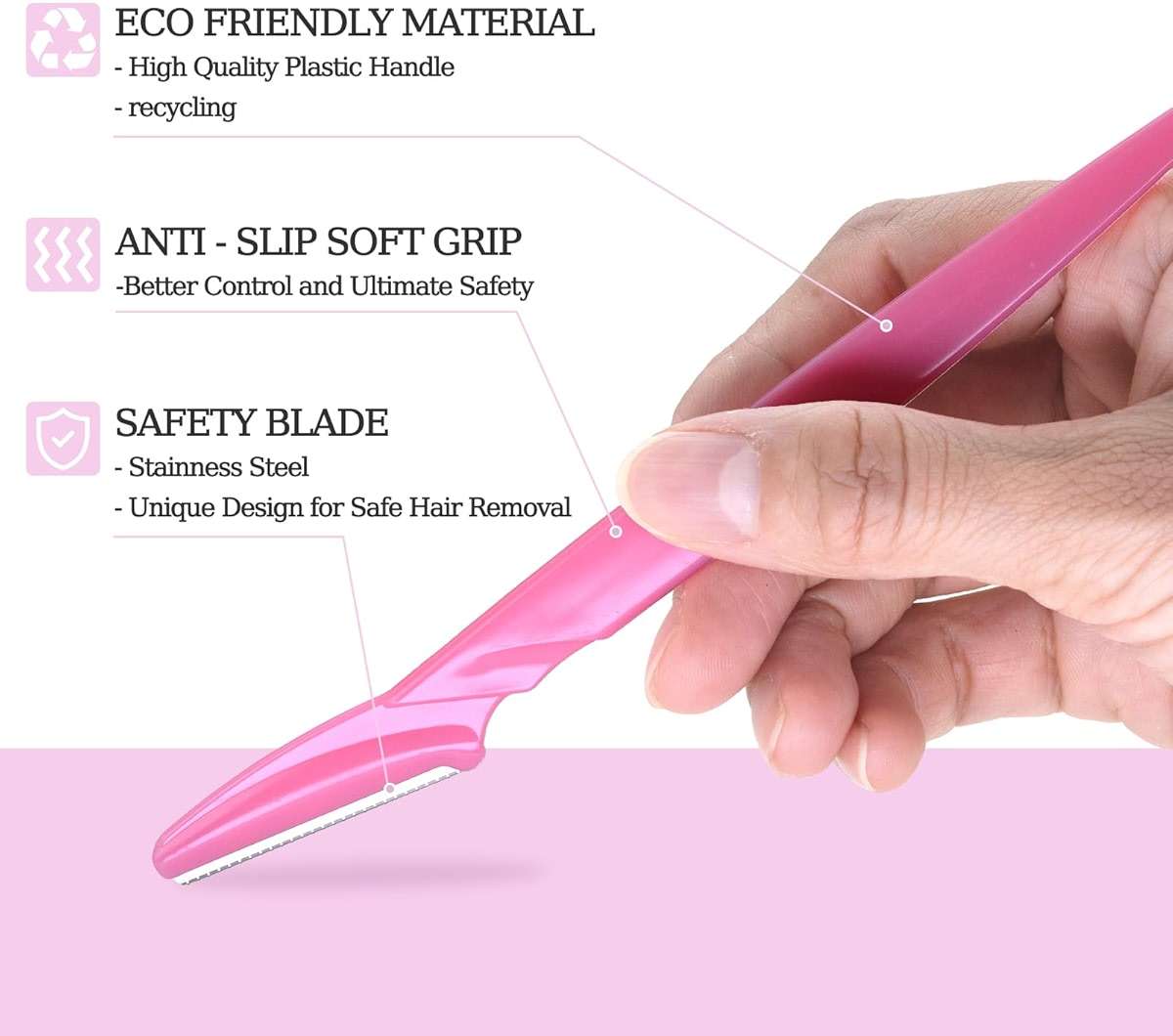 40pcs Eyebrow Razor for Women, Face Shaver Kit Dermaplaning Tool for Peach Fuzz Removal, Stainless Steel Blades with Protective Covers | Eyebrow Trimmer, Facial Hair Removal - Image 2