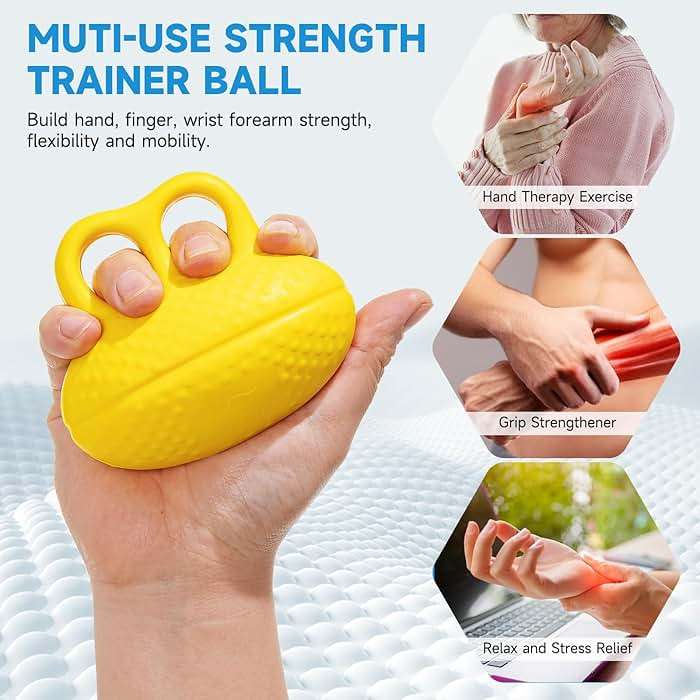Fanwer Finger Exerciser Hand Squeeze Ball, Hand Grip Strength Trainer Build Hand, Finger and Wrist Strength, Finger Extension Exerciser for Rehab, Arthritis, Carpal Tunnel - Image 2