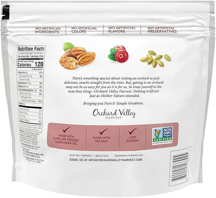 Orchard Valley Harvest Glazed Pecans Salad Toppers, 0.85 Ounce Bags (Pack of 15), with Cranberries and Pepitas, Non-GMO, No Artificial Ingredients, Healthy Snacks for Adults - Image 2