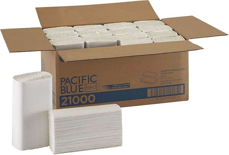 Pacific Blue Select Multifold Premium 2-Ply Paper Towels (Previously Signature) by GP PRO, White, 21000, 125 Per Pack, 16 Packs Per Case - Image 1