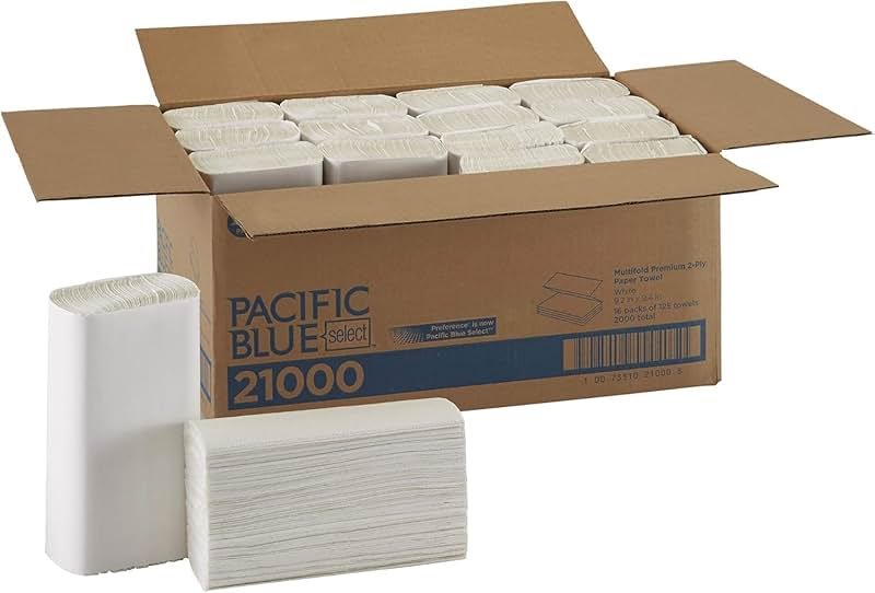 Pacific Blue Select Multifold Premium 2-Ply Paper Towels (Previously Signature) by GP PRO, White, 21000, 125 Per Pack, 16 Packs Per Case - Product Image