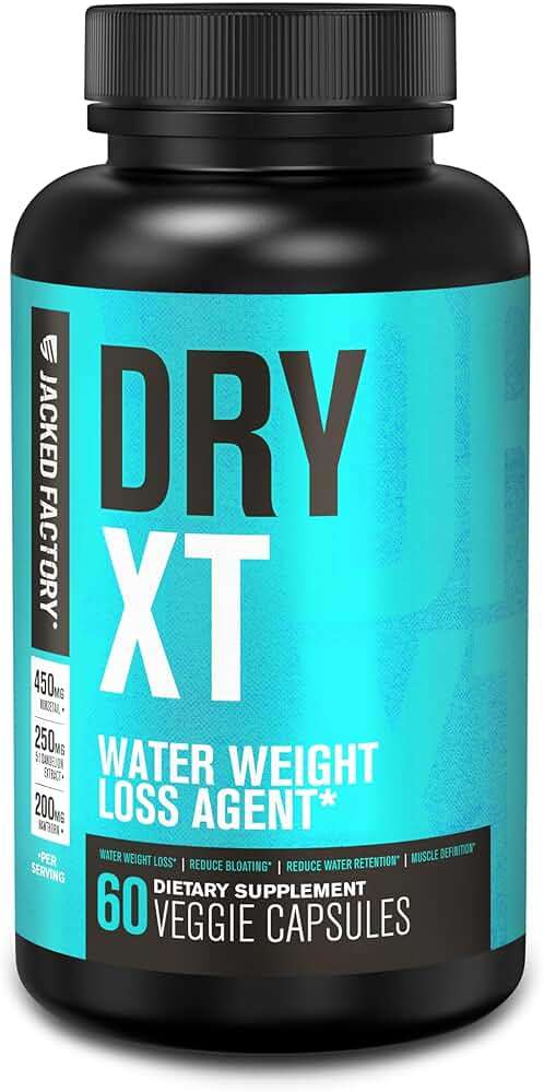 Jacked Factory Dry-XT Diuretic Water Pills - Natural Supplement | Reduces Water Retention & Bloating | Dandelion Root Extract, Potassium, 7 More Powerful Ingredients - 60 Veggie Capsules - Image 1