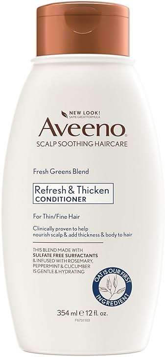 Aveeno Fresh Greens Blend Natural Volumizing Conditioner, Cucumber, Rosemary, for Fine Hair, 12 fl oz - Image 1