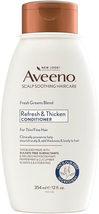 Aveeno Fresh Greens Blend Natural Volumizing Conditioner, Cucumber, Rosemary, for Fine Hair, 12 fl oz - Product Image