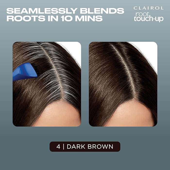 Clairol Root Touch-Up by Nice'n Easy Permanent Hair Dye, 4 Dark Brown Hair Color | 100% Gray Coverage | Easy Brush Application | Matches Professional Salon Shades | Pack of 1 - Image 4