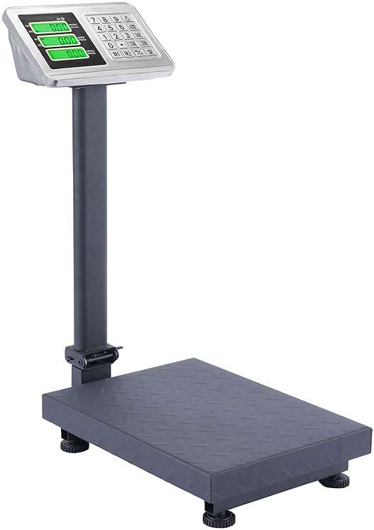 TUFFIOM 220lb Weight Electronic Platform Scale,Digital Floor Heavy Duty Folding Scales,Stainless Steel High-Definition LCD Display, Perfect for Postal Luggage Shipping Mailing Package Price Computing - Image 1
