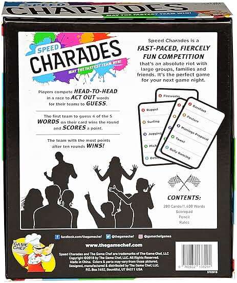 Speed Charades Party Game - Charades Board Game - Includes 1400 Charades - Perfect for Groups and Family Game Nights - Image 4