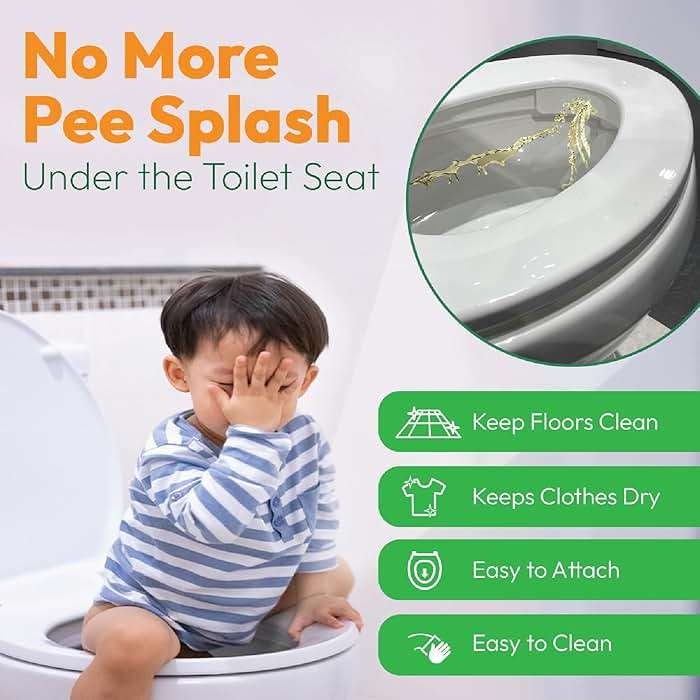 P-flector® Toilet Seat Urine Guard (1-Pack) - Pee Splash Guard for Potty-Training Kids, Adults, Seniors & Special Needs Individuals - Fits Round, Elongated & Curved Toilet Seats - Image 2