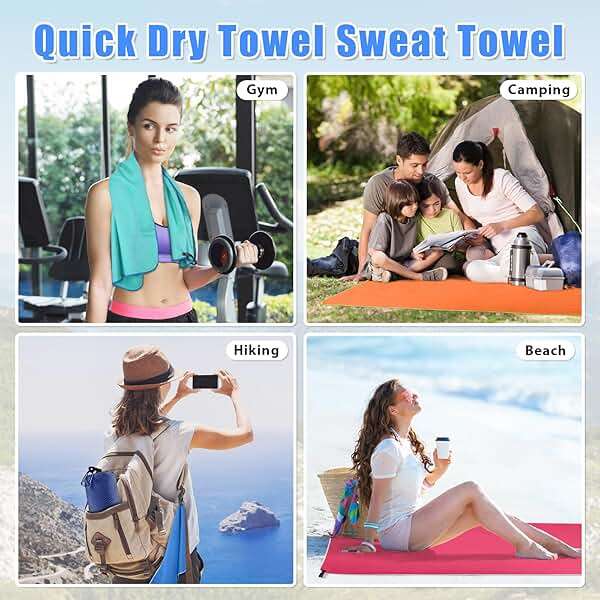 Sfee 2 Pack Microfiber Travel Towel, Quick Dry Towel Camping Beach Towel Super Absorbent Compact Lightweight Sports Gym Towels Set for Beach, Gym, Hiking, Pool, Backpacking, Bath, Yoga - Image 6