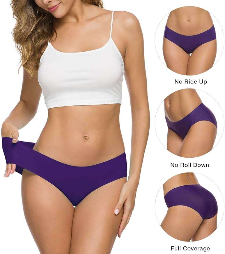 ALTHEANRAY Women’s Seamless Hipster Underwear No Show Panties Soft Stretch Bikini Underwears Multi-Pack - Image 2