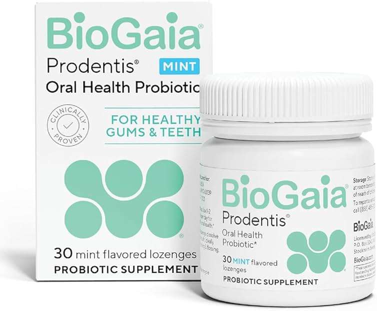 BioGaia Prodentis | Oral Probiotics | Promotes Healthy Gums & Teeth | Defends Against Bad Breath & Dental Problems | Improves Oral Health | Mint Flavored | 30 Dental Probiotic Lozenges - Image 1