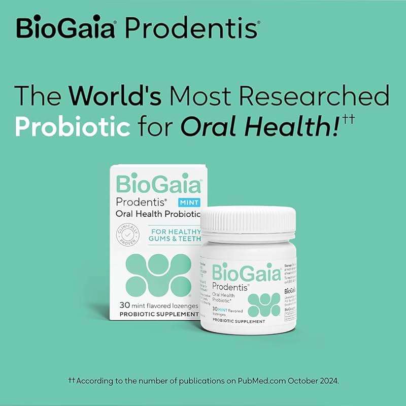 BioGaia Prodentis | Oral Probiotics | Promotes Healthy Gums & Teeth | Defends Against Bad Breath & Dental Problems | Improves Oral Health | Mint Flavored | 30 Dental Probiotic Lozenges - Image 6