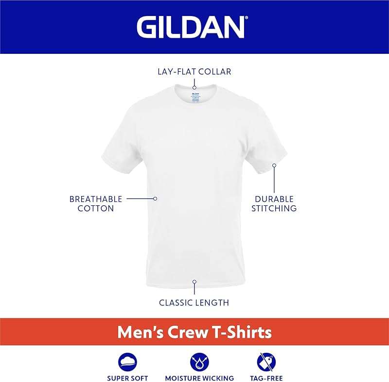 Gildan Men's Crew T-Shirts, Multipack, Style G1100 - Image 2