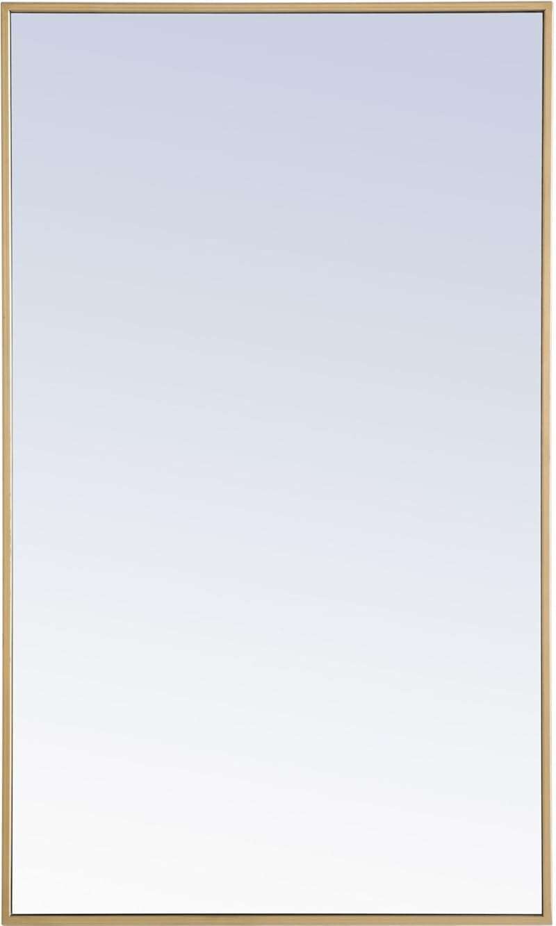 Elegant Decor Monet 40" x 24" Rectangle Metal Frame Mirror in Brass - Image 1