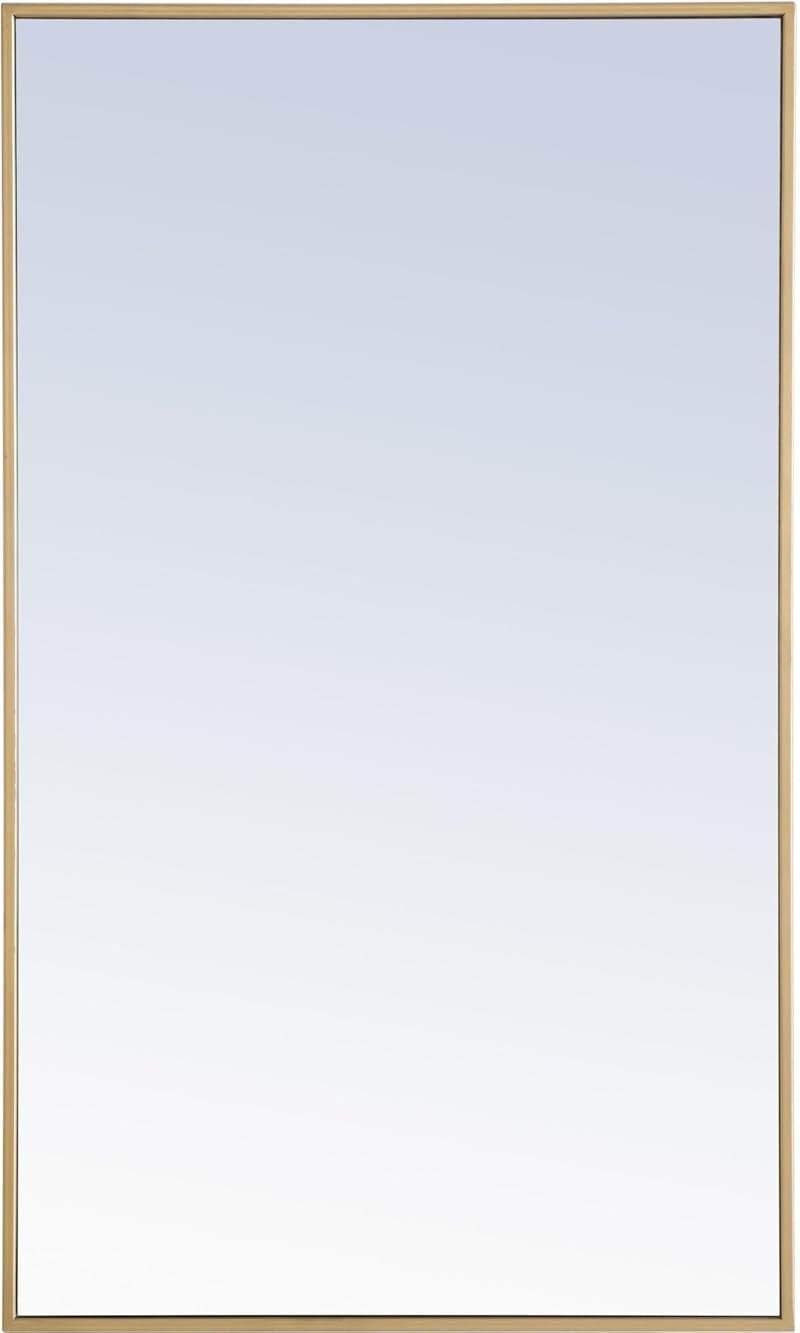 Elegant Decor Monet 40" x 24" Rectangle Metal Frame Mirror in Brass - Product Image
