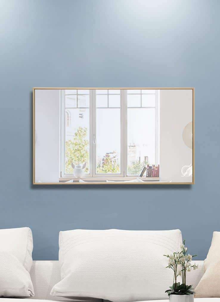 Elegant Decor Monet 40" x 24" Rectangle Metal Frame Mirror in Brass - Image 4