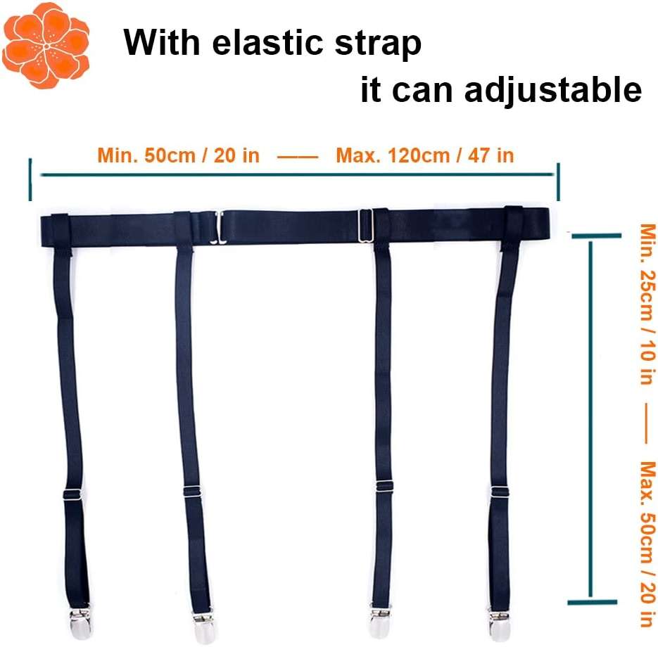 Women Black Simplicity Sexy Suspender Garter Belt for Thigh High Stockings, Metal Clips - Image 2