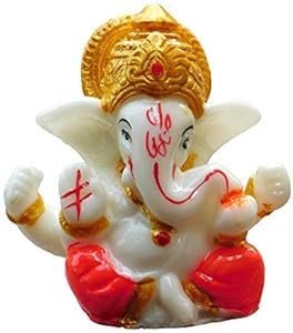 Satre Online and Marketing 2.6" Small Ganesha Statue/Mini Lord Ganesh/Ganpati Polyresin Idol / (Multicolour) - Product Image