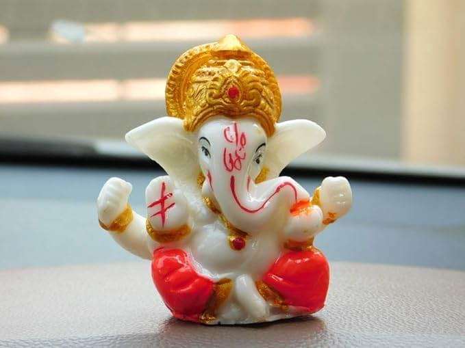 Satre Online and Marketing 2.6" Small Ganesha Statue/Mini Lord Ganesh/Ganpati Polyresin Idol / (Multicolour) - Image 2
