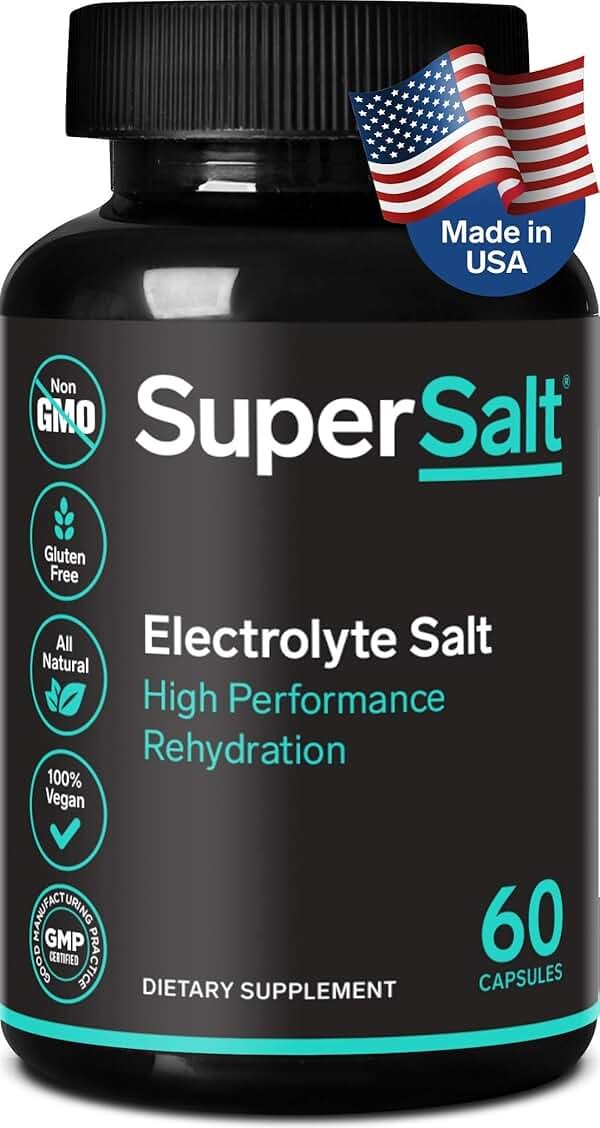Keto Electrolyte Supplement, Salt Replacement Tablets for Rapid Oral Rehydration & Post Workout Recovery, Magnesium, Zinc, Sodium, Copper | 60 Capsules | Stop Leg Cramps and Restore Energy - Product Image