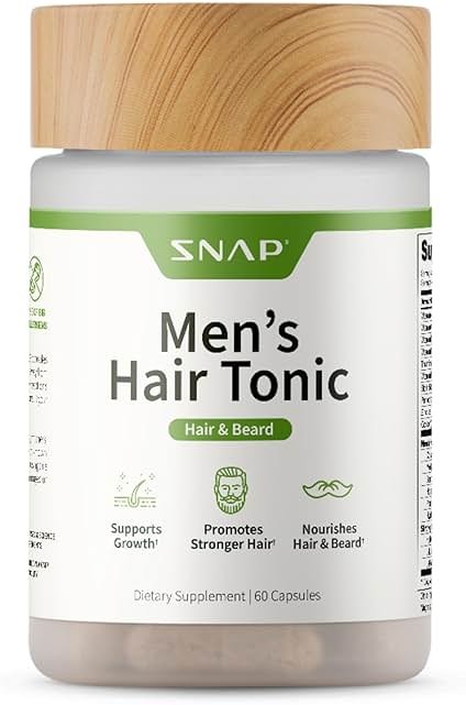 Hair Growth Supplement - Promotes Hair Regrowth, Stops Hair Loss & Boosts Beard Growth with Biotin, Kelp, Bamboo & More for Skin, Nails & Hair (60 Capsules) - Product Image