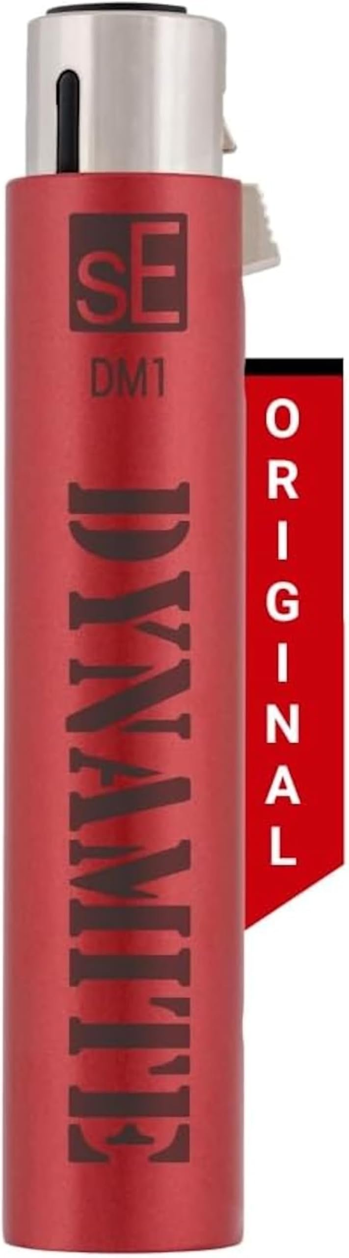 sE Electronics DM1 Dynamite Ultra-Slim Inline Microphone Preamp for Ribbon & Dynamic Microphones - Mic Preamp with +28dB Gain for Clean, Natural Sound - Ideal for Podcasting & Live Sound (Red) - Product Image