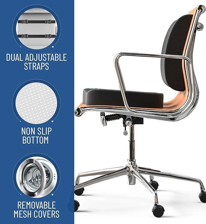 Everlasting Comfort Doctor Recommended Memory Foam Seat Cushion for Office Chairs & Car - Ergonomic Office Desk Accessories - Cushions for Tailbone Pain Relief, Sciatica & Back Support Pillow - Image 7