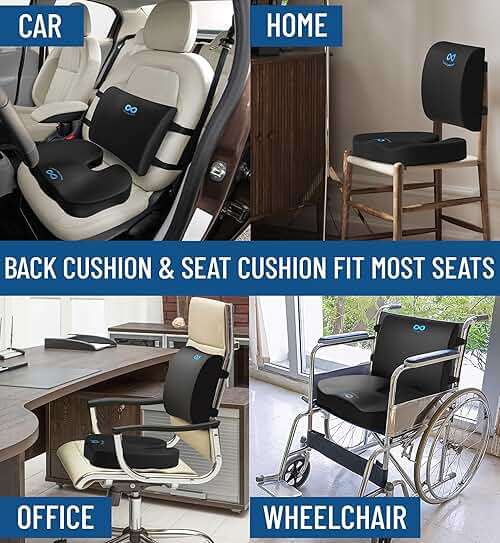 Everlasting Comfort Doctor Recommended Memory Foam Seat Cushion for Office Chairs & Car - Ergonomic Office Desk Accessories - Cushions for Tailbone Pain Relief, Sciatica & Back Support Pillow - Image 8