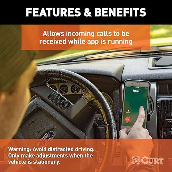 CURT 51180 Echo Wireless Trailer Brake Controller, Bluetooth Smartphone App, Mobile Electric Proportional Brake Controller, 7-Way RV Blade Plug, Portable, 1-2 Axles - Image 13