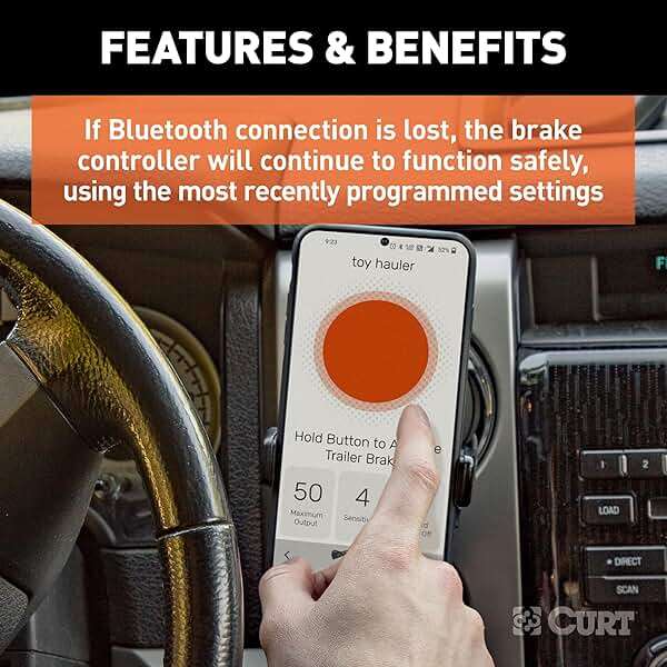 CURT 51180 Echo Wireless Trailer Brake Controller, Bluetooth Smartphone App, Mobile Electric Proportional Brake Controller, 7-Way RV Blade Plug, Portable, 1-2 Axles - Image 7