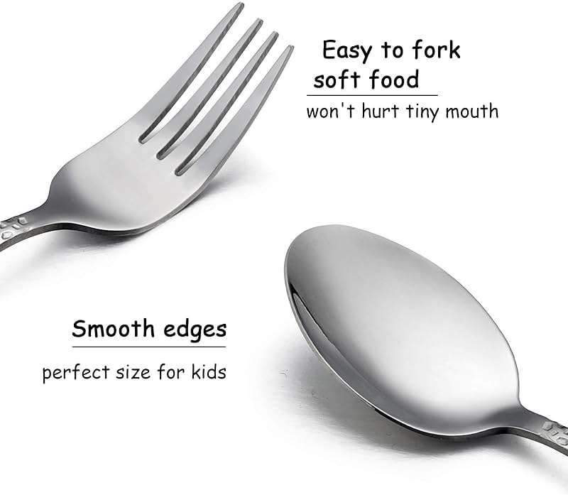 HaWare 9-Piece Toddler Kids Silverware Flatware Set, Stainless Steel Hammered(Adult Look) Preschooler Eating Utensils, Adult Diet Tableware, Includes 3 Spoons 3 Forks 3 Butter Knives, Dishwasher Safe - Image 4