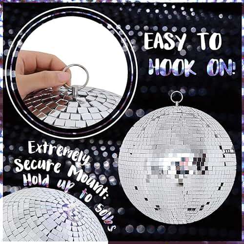 Youdepot Disco Ball 12-Inch – Large Hanging Mirror Ball Disco Ball Decor for Disco Party Decorations, Weddings, Events, Disco Christmas Decor, and Home Celebrations - Image 3